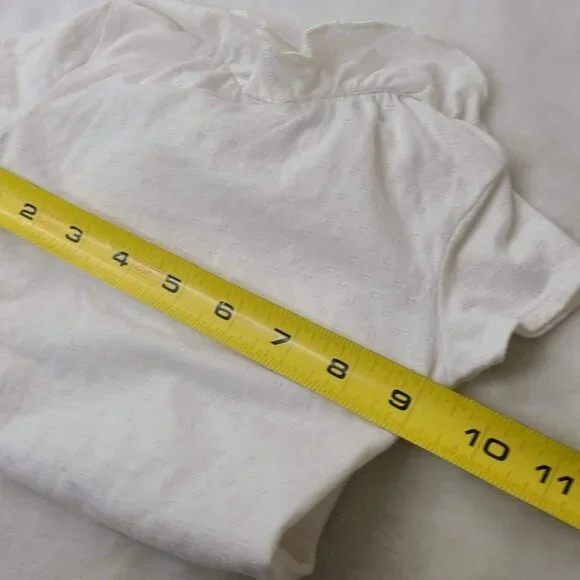 Garanimals Baby Girl White Short Sleeve One Piece Bodysuit Ruffle Collar 12M - Picture 10 of 10